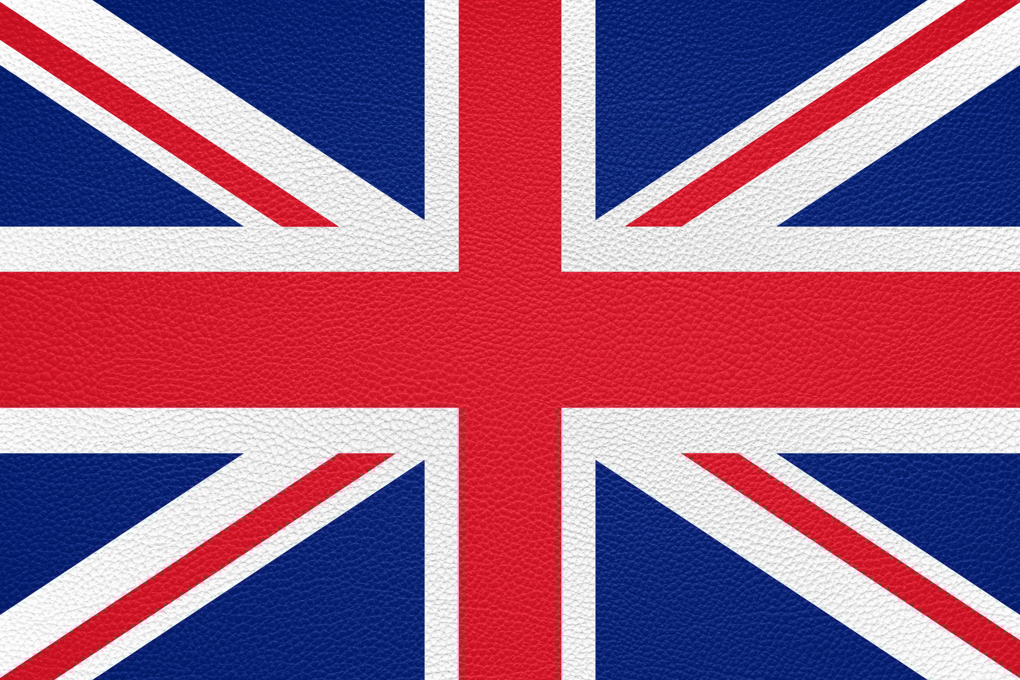 british flag of United Kingdom UK or Great Britain printed on leather texture background